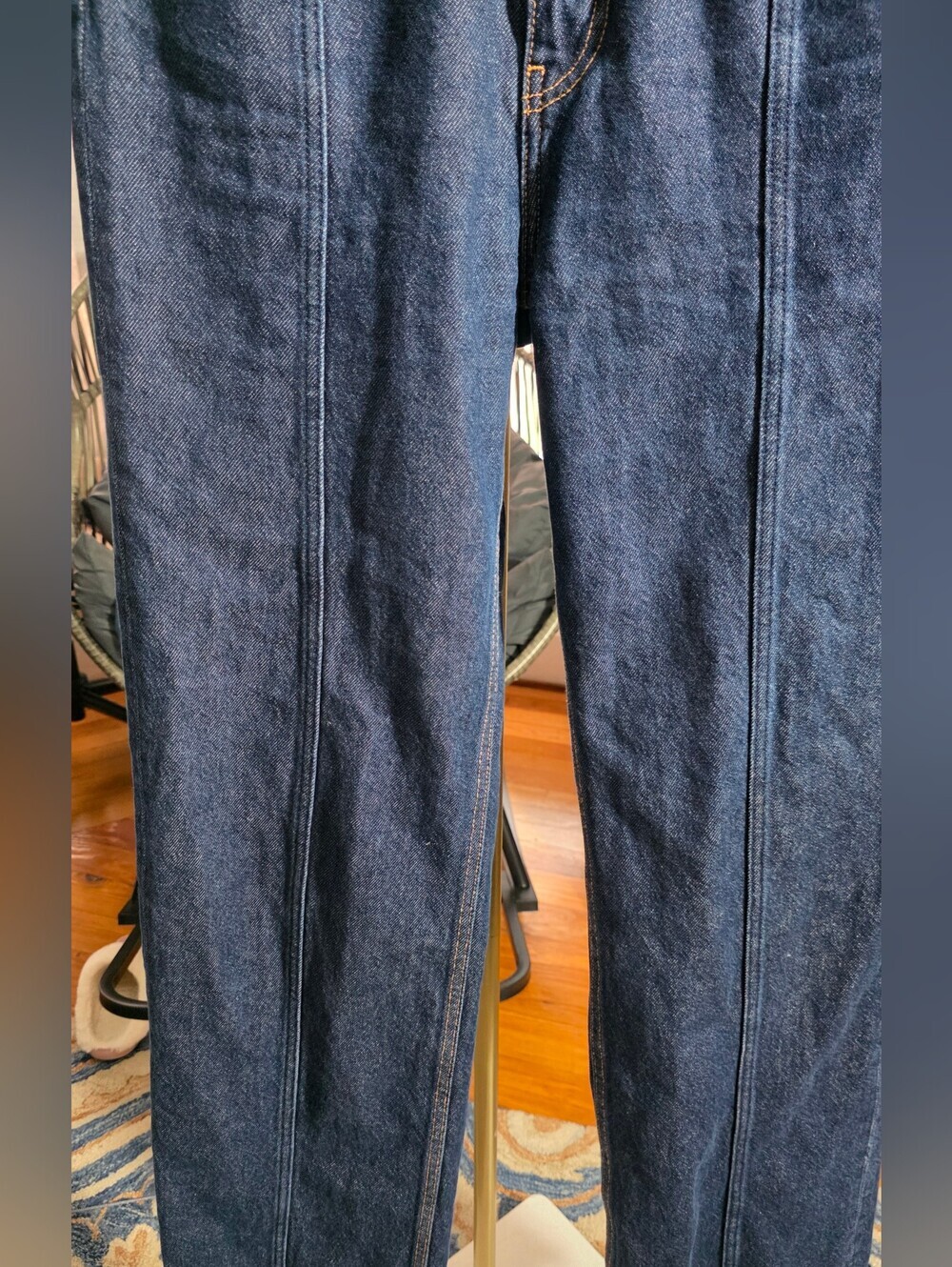 Los Angeles Atelier Wide Leg High-Waist Women's Jeans Fringe Hem Sz 26 New - Picture 5 of 8